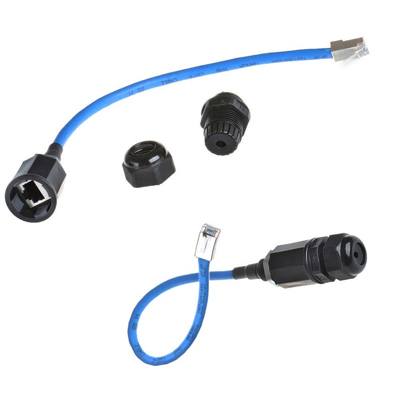 ANMBEST 2PCS M20 RJ45 Waterproof Cat5/5e/6 8P8C Connector IP67 Ethernet LAN Cable Connector Double Head with Shield Cat6 Network Cable Outdoor LAN Coupler Adapter Male to Female - Image 1